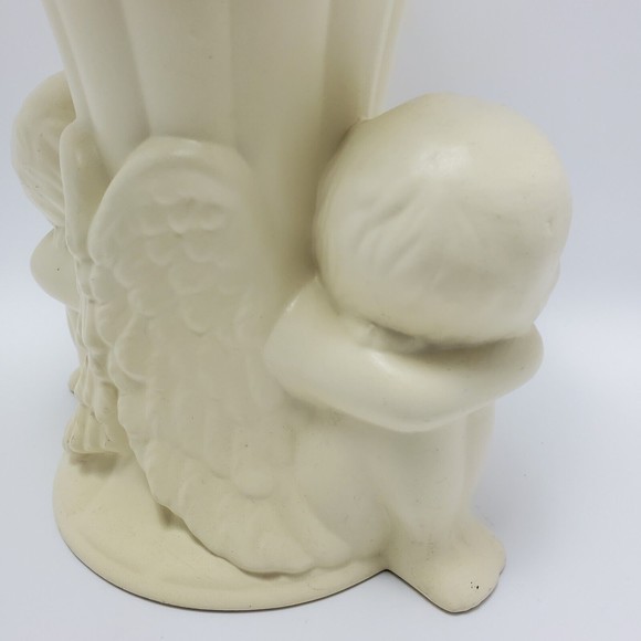 Made in Canada Double Cherub Decorative Vase Ceramic Pottery 10.5 Inches - Picture 8 of 12